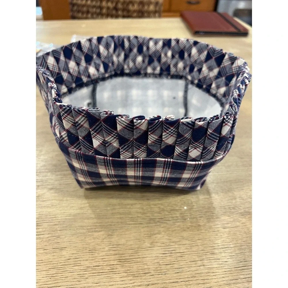 Longaberber Basket Liner Holder Large Berry Classic Blue Plaid Liner #21512
